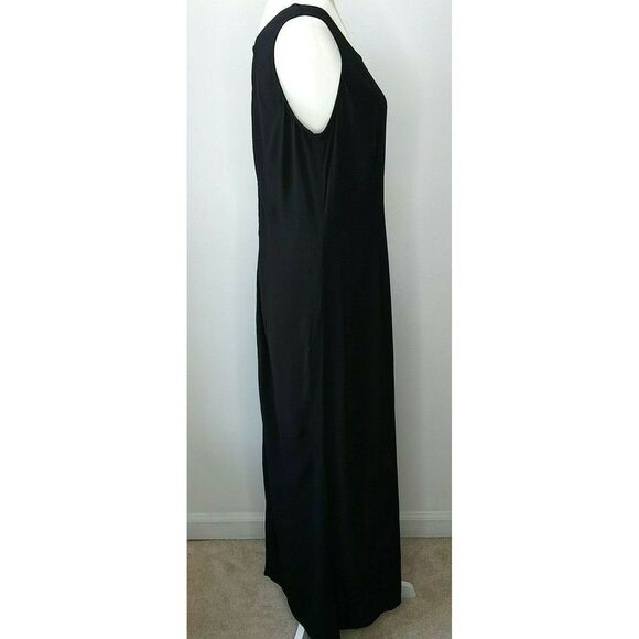 CAbi Carol Anderson Vintage Sleeveless Black Maxi Dress Sz M Stretch Rayon Y2K - Picture 4 of 10